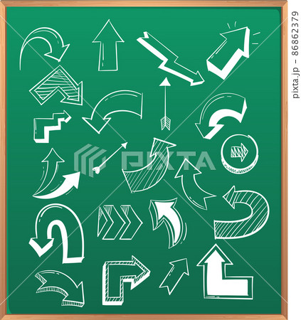 Hand drawn doodle icons on chalkboard 86862379