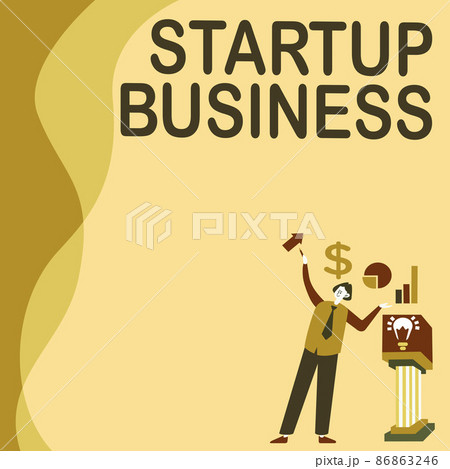 Text caption presenting Start Up Business. Business approach Engaging to a New Venture Fresh Trading and Selling Manstanding Alone Presenting Charts And New Financial Ideas With Podium. Text caption presenting Start Up Business. Business approach Engaging to a New Venture Fresh Trading and Selling Manstanding Alone Presenting Charts And New Financial Ideas With Podium. 86863246