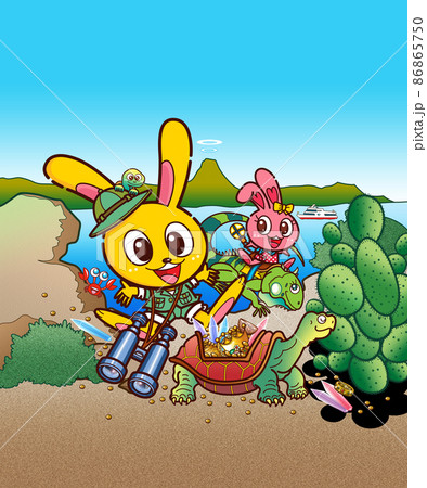 ウサギ,キャラクターガラパゴス,探検, 86865750