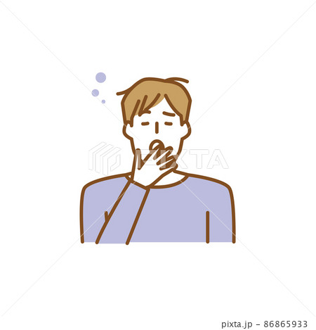 眠気を感じて元気がない男性 86865933