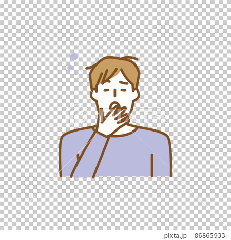 眠気を感じて元気がない男性 86865933