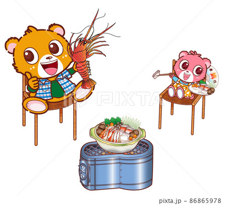 クマ,キャラクター ,鍋料理,002 クマ,キャラクター ,鍋料理,002 86865978