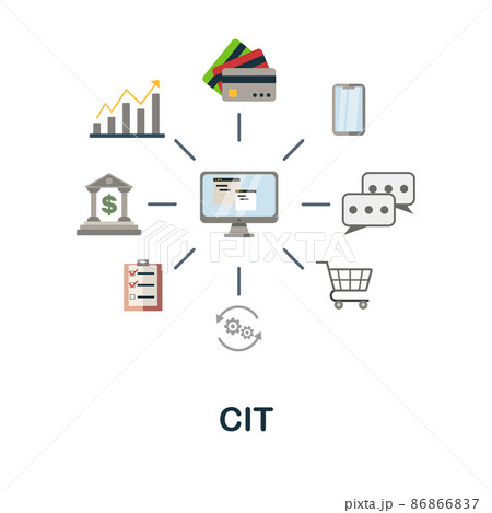 Cit flat icon. Colored element sign from bussines profession collection. Flat Cit icon sign for web design, infographics and more. 86866837