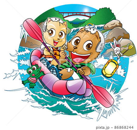 イヌ,キャラクター ,急流下り,イメージ画 86868244