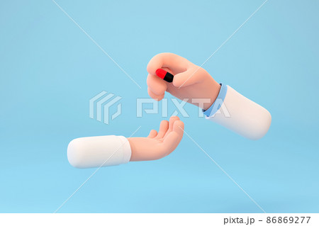 Cartoon doctor holding pill capsule. medical care concept. Cartoon doctor holding pill capsule. medical care concept. 86869277