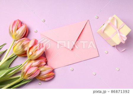 Eight march concept on violet background, top view 86871392