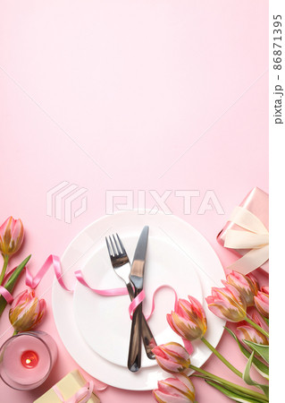 Eight march concept on pink background, space for text Eight march concept on pink background, space for text 86871395