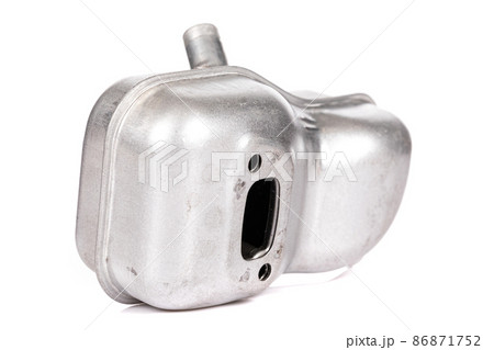 muffler housing for petrol white on white background 86871752