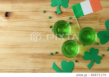 Different St.Patrick's Day accessories, space for text 86872170