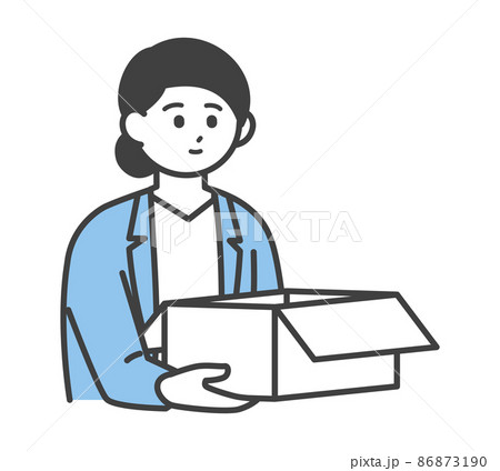 会社からの貸与品を返却するビジネスパーソンのイラスト素材のイラスト素材 [86873190] - PIXTA