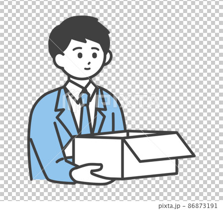 会社からの貸与品を返却するビジネスパーソンのイラスト素材 86873191