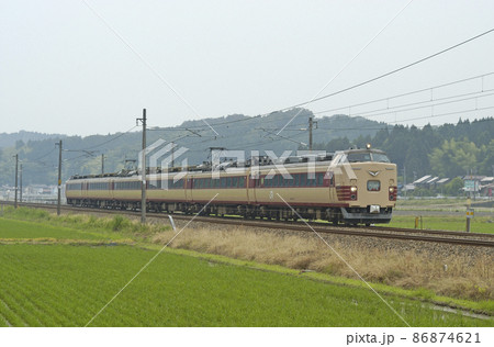北陸本線　牛ノ谷－大聖寺　JR西日本　485系　K13編成（金沢）　加越 86874621