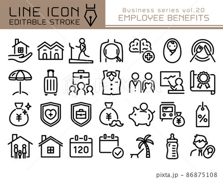 ラインアイコン　ビジネスシリーズvol.20　福利厚生 86875108