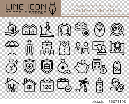 ラインアイコン　ビジネスシリーズvol.20　福利厚生 86875108