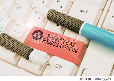 Text showing inspiration New Year Resolution. Business showcase listing of goals and change with determination Typing Program Functional Descriptions, Creating New Email Address Text showing inspiration New Year Resolution. Business showcase listing of goals and change with determination Typing Program Functional Descriptions, Creating New Email Address 86875524