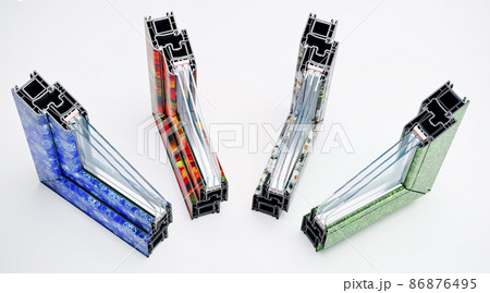 Incision Pvc profile window with triple glazing Laminated according to the seasons of the year 86876495