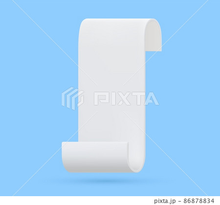 3D render Paper scroll with cartoon style 3D render Paper scroll with cartoon style 86878834