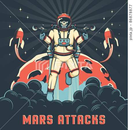 Skeleton in spacesuit with blasters 86878877