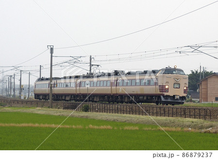 北陸本線　美川－加賀笠間　JR西日本　485系　K02編成（金沢）　加越 86879237