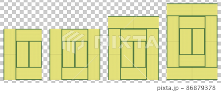 日式房間的平面圖從 6 張榻榻米到 12 張榻榻米 日式房間的平面圖從 6 張榻榻米到 12 張榻榻米 86879378