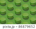 Isometric composition from traditional french macarons on green. 86879652