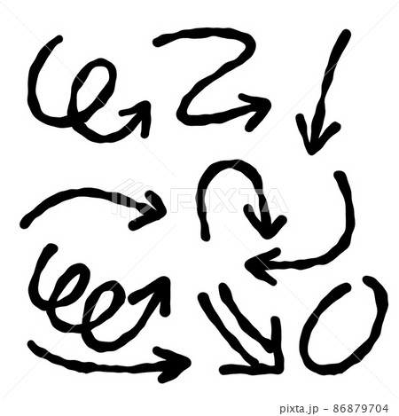 Arrows of different shapes. Abstract symbol for direction and path indication 86879704