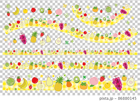 Fruit line set yellow plaid Fruit line set yellow plaid 86880145