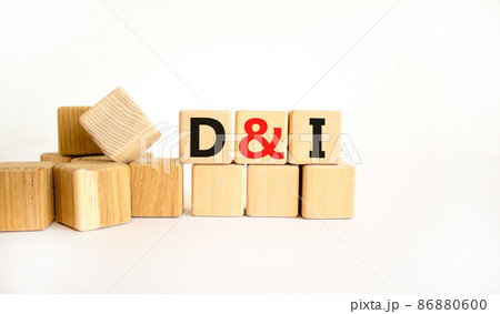 D and I, Diversity and inclusion symbol. Concept words D and I, diversity and inclusion on wooden cubes on beautiful white table, white background. Business, D and I, diversity and inclusion concept. D and I, Diversity and inclusion symbol. Concept words D and I, diversity and inclusion on wooden cubes on beautiful white table, white background. Business, D and I, diversity and inclusion concept. 86880600