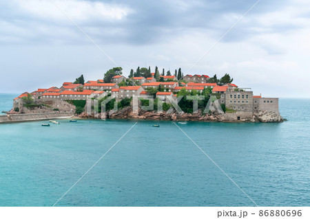Sveti Stefan island, Budva riviera, Montenegro 86880696