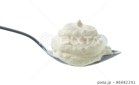 spoon of cream cheese spoon of cream cheese 86882291