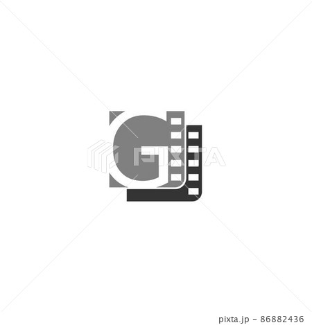 Letter G icon in film strip illustration template Letter G icon in film strip illustration template 86882436