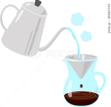 金属製フィルター付きカラフェで淹れるコーヒー 86882505