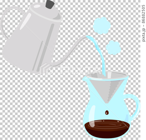 金属製フィルター付きカラフェで淹れるコーヒー 86882505