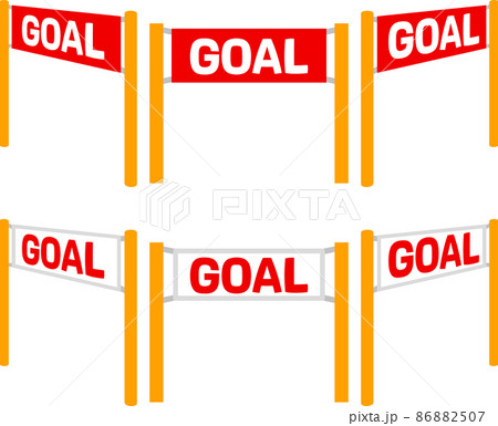 赤と白のゴールゲートのイラストセット 赤と白のゴールゲートのイラストセット 86882507