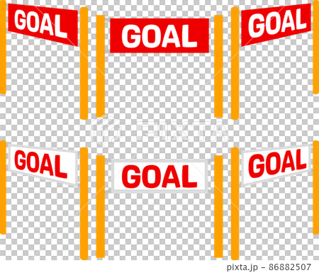 赤と白のゴールゲートのイラストセット 赤と白のゴールゲートのイラストセット 86882507