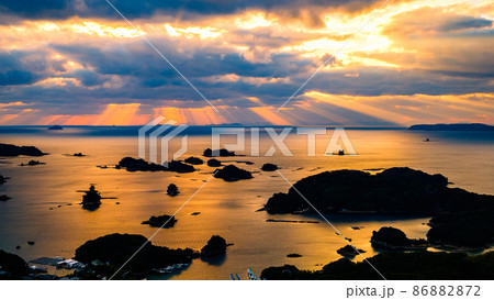 石岳展望台の夕景 石岳展望台の夕景 86882872