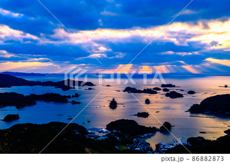 石岳展望台の夕景 石岳展望台の夕景 86882873