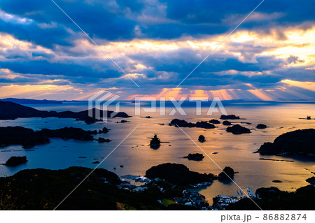 石岳展望台の夕景 石岳展望台の夕景 86882874