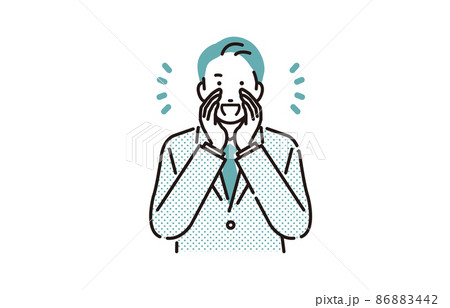 人物 呼びかけるビジネスパーソン男性 人物 呼びかけるビジネスパーソン男性 86883442