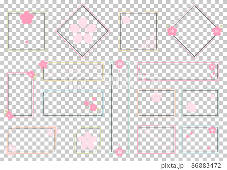 Simple cherry blossom frame set 86883472