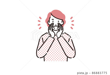 人物 呼びかけるシニア女性 86883775