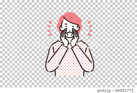 人物 呼びかけるシニア女性 86883775