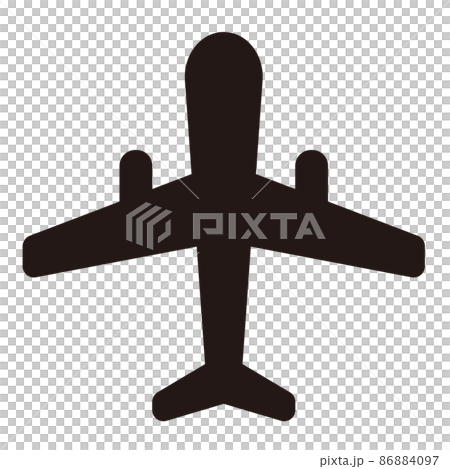 Airplane simple monochrome icon / white background Airplane simple monochrome icon / white background 86884097