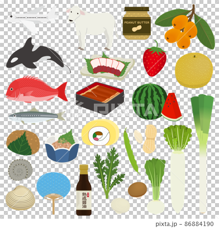 Illustration of famous things in Chiba 86884190