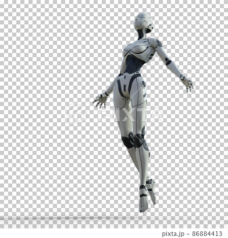 AIロボット 女性型アンドロイド perming3DCG イラスト素材のイラスト