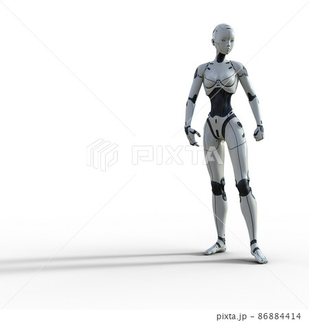AIロボット　女性型アンドロイド　perming3DCG イラスト素材 86884414