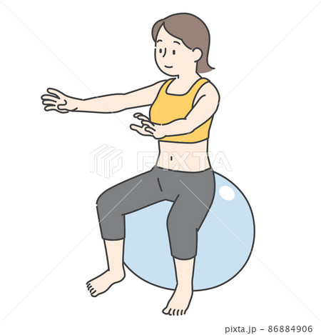 バランスボールに座っている女性 86884906
