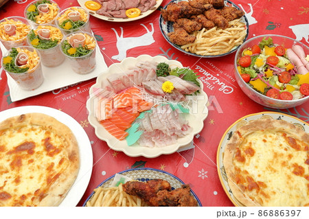 パーティー料理いろいろ(俯瞰) パーティー料理いろいろ(俯瞰) 86886397