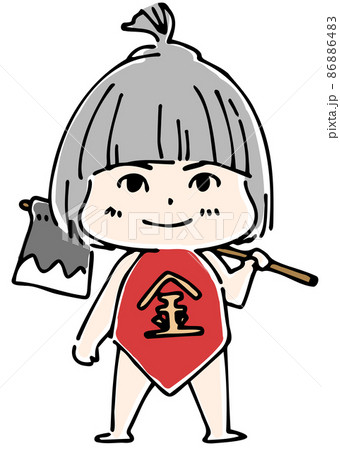 斧を持って立つ金太郎 86886483