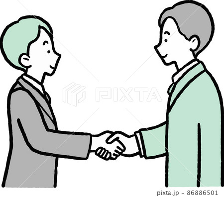 握手をするビジネスマンのイラスト素材 86886501